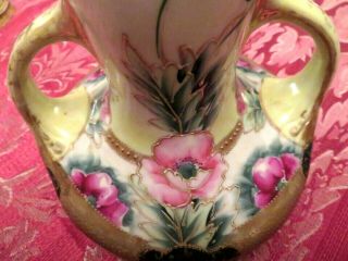Rare Antique Nippon Art Nouveau Hand Painted Porcelain Japanese Vase 8