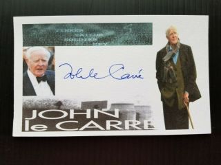 John Le Carre " Tinker Tailor Soldier Spy " Autographed 3x5 Index Card