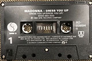 MADONNA DRESS YOU UP 3 TRACK MAXI RARE CASSETTE VARIANT CANADIAN CANADA TAPE 2