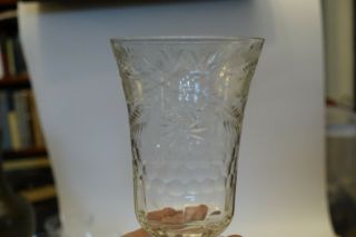 efg21 set of 4 ELEGANT GLASSWARE SHERBET DESSERT STEM GLASSES,  wheel engraved 8
