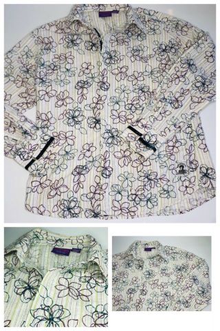 Authentic Jimi Hendrix Experience Embroidered Long Sleeve Button Up Shirt Xl