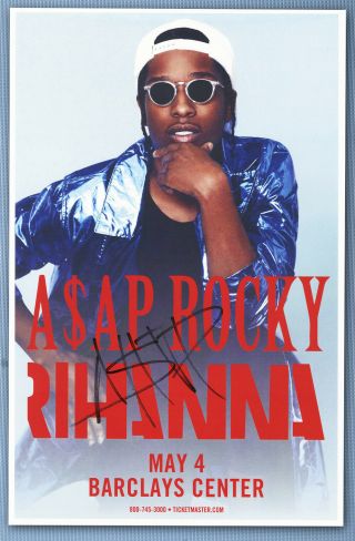 A$ap Rocky Signed Autographed Concert Poster 2013