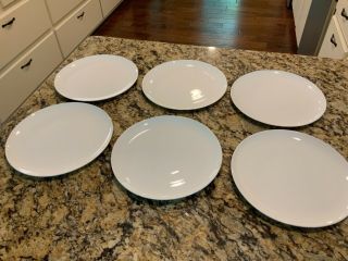 Set Of 6 Corning Centura White Coupe Dinner Plates 10”