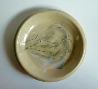 Vintage Signed Modernist Studio Pottery Plate Bowl