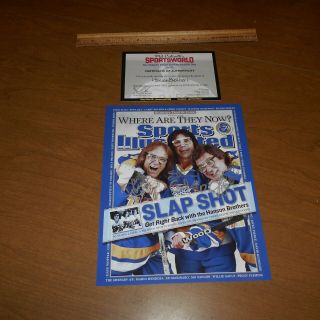 The Hanson Brothers Are Fictional Characters In The 1977 Movi Hand Signed 8 X 10