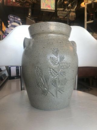 Vernon Owens Signed Salt Glazed Tang Style Vase 1982 Jugtown