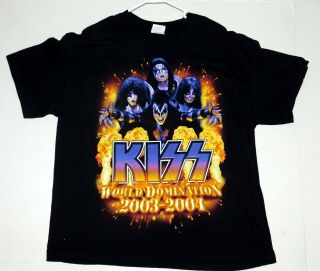 Kiss Band World Domination Concert Tour 2003 2004 Alive Black T - Shirt Xl Unworn
