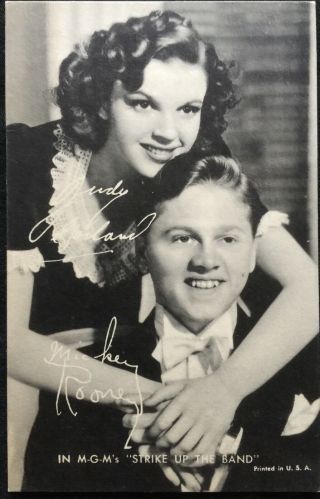 Movie Advertisement Card Mickey Rooney Judy Garland " Strike Up The Band "