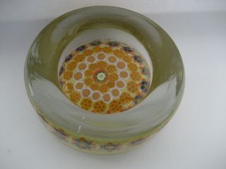 Vasart Millefiori Pin Dish / Paperweight With Complex Canes And Ground Base