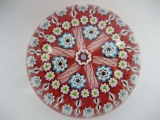 Peter Mcdougall Glass Millefiori Paperweight C/w Pmcd Cane,  Label And Box