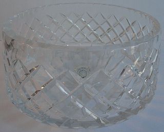 Galway Irish Crystal Modern Diamond Wedgwood Pattern 8 " Serving Salad Bowl