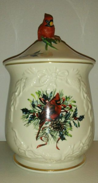 Lenox Winter Greetings Cookie Jar And Lid,