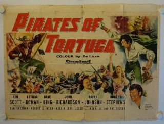 Pirates Of Tortuga Release British Quad Movie Poster