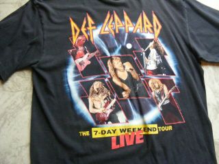Real Vintage 1992/ 93 Def Leppard 7 Day Weekend Usa Tour Concert Shirt