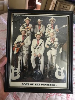 8x10 Signed Framed Sons Of The Pioneers Country Music Publicity Photo