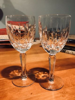 Pair Waterford Crystal Kildare 6 1/2” Claret Wine Glasses