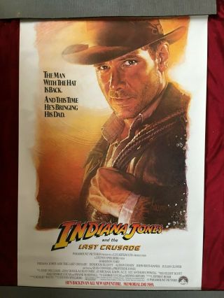 Indiana Jones And The Last Crusade (1989) Advance Movie Poster - Rolled