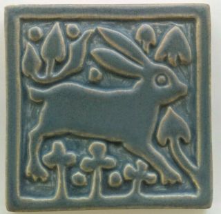 Motawi Tileworks Medieval Rabbit 6 X 6 Art Tile - Blue -