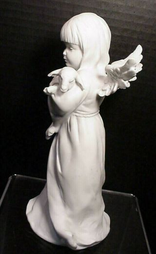 Kaiser Germany Bisque Angel Holding Lamb Figurine 8 