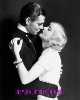 Carole Lombard & Clark Gable 8x10 Lab Photo 1932 " No Man Of Her Own " Romantic