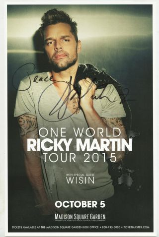 Ricky Martin Autographed Concert Poster 2015 Menudo