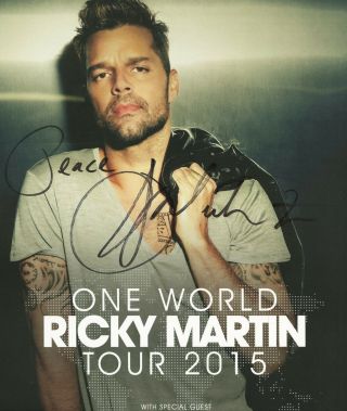 Ricky Martin autographed concert poster 2015 Menudo 3