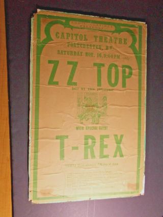 ^ Zz Top - T - Rex Marc Bolan Concert Poster Capital Theatre Ny