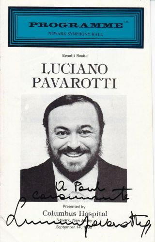 Opera Icon Luciano Pavarotti Autograph Signed 1980 Concert Program D07