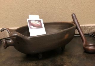 Large Authentic Pomaireware Clay Pig.  Chilean Baking Serving Dish.