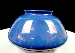 Cowan Pottery Ohio Art Deco Blue Luster 2 3/4 " Squat Vase 1920s