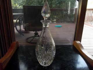 13 " Cordial Wine Liquor Decanter Glass Fan Criss Cross Diamond Cut Crystal