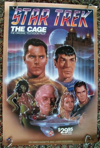 Vintage Star Trek The Cage Video Store Poster 1986