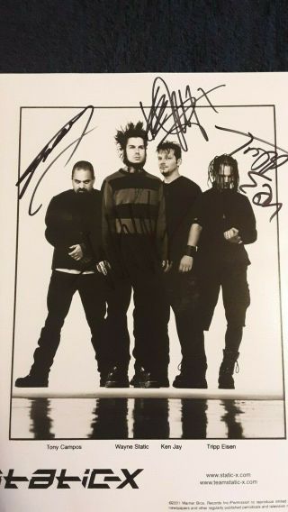 Static - X Photo Signed Promo 8x10 Machine Fear Factory Cd Punk Metal