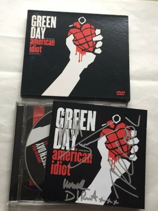 Green Day American Idiot Special Edition Cd Dvd Signed Autographed All 3 Members