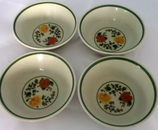 Set Of 4 Royal Doulton Autumn Morn Coupe Cereal Bowls Lambethware England Ls1017