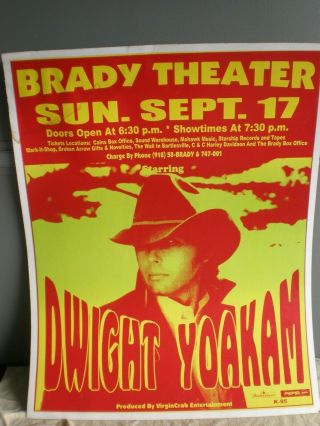Dwight Yoakam Tulsa Brady Theater Poster,