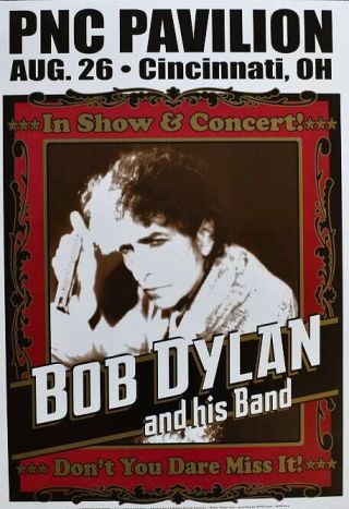 Bob Dylan Concert Poster Cincinnati 2012