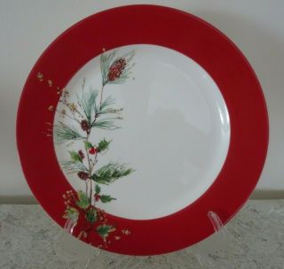 Set Of 4 Lenox - Winter Song - American By Design 11 1/2 " Dinner Plates -
