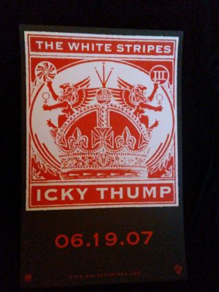 White Stripes Ickey Thumb Poster Jack White 6 - 19 - 2007
