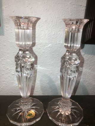 Waterford Crystal Candle Holder’s Candle Stick Holders 8” Tall
