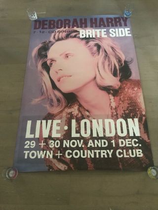 Deborah Harry (blondie) “bright Side” British Tour Poster Some Wear 40”x 60”