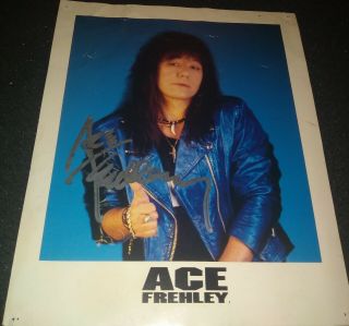 Ace Frehley Kiss Signed Autograph 8x10 Photo (rare 8,  10 No Make Up)