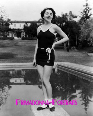 Colleen Moore 8x10 Lab Photo B&w 1920s Adorable Poolside Sweetheart Portrait
