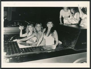 1980s Photo Motley Crew Hot Pool In Limo.  Girls,  Girls,  Girls
