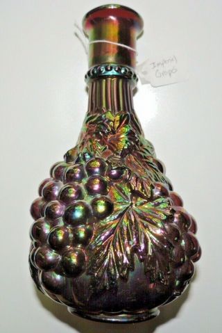 1910s Imperial Grape Carnival Art Glass Wine Decanter Vase Electric Purple