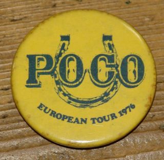 Poco Authentic Vintage 1976 Rose Of Cimarron Tour Pin Badge Eagles