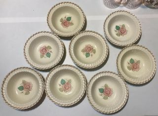 8 Susie Cooper Patricia Spiral Rose 6 1/2” Cereal Bowls England