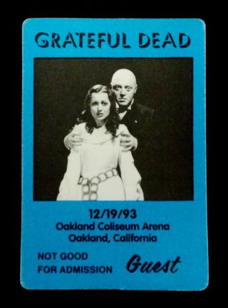 Grateful Dead Backstage Pass Peter Lorre Mad Love Oakland Ca 12/19/93 12/19/1993