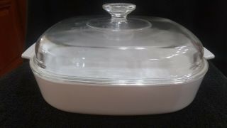 Corning Ware 2.  5 L All White A - 10 - B Casserole Dish With Pyrex 19 - C Lid
