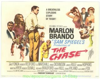 The Chase Lobby Card Size Movie Poster Marlon Brando Robert Redford Title Card
